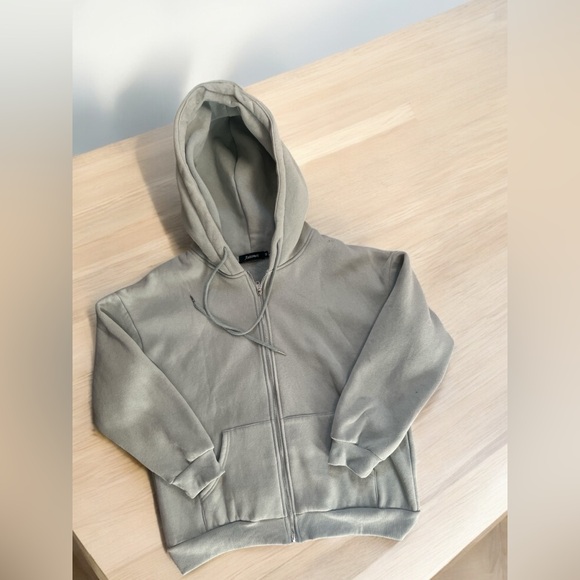 Automat Women’s green zip up oversized Hoodie sweatshirt size Medium - Picture 4 of 6